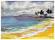 watercolor paintning hawaii beach